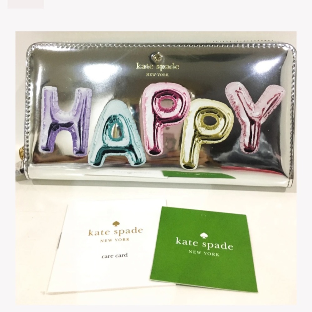 ⭐️NWT Kate Spade Whimsies HAPPY Lacey Wallet⭐️In Packaging!
